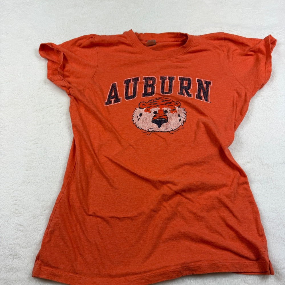 Auburn Tigers T Shirt Womens Large Orange New Agenda Graphic Tee NCAA Mascot